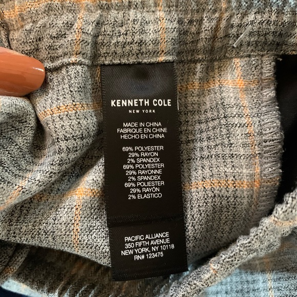🌚 Kenneth Cole Plaid Pants with Black Piping - Picture 6 of 7